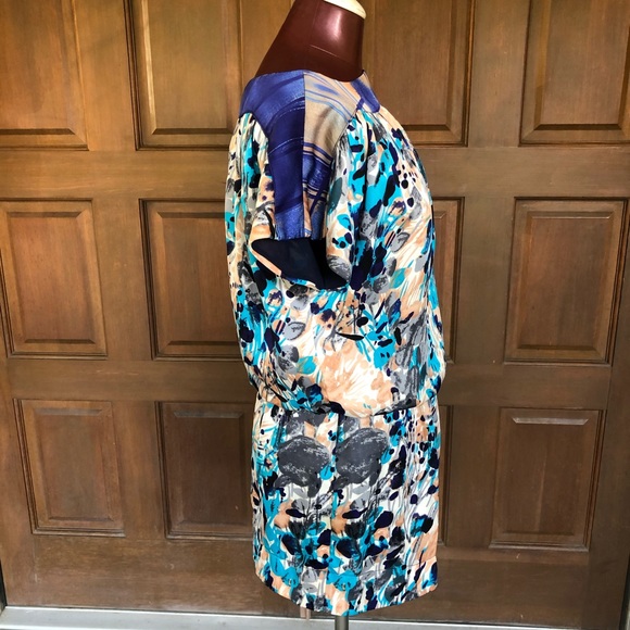 Collective Concept Blue Printed Mini Dress Small - Picture 6 of 7